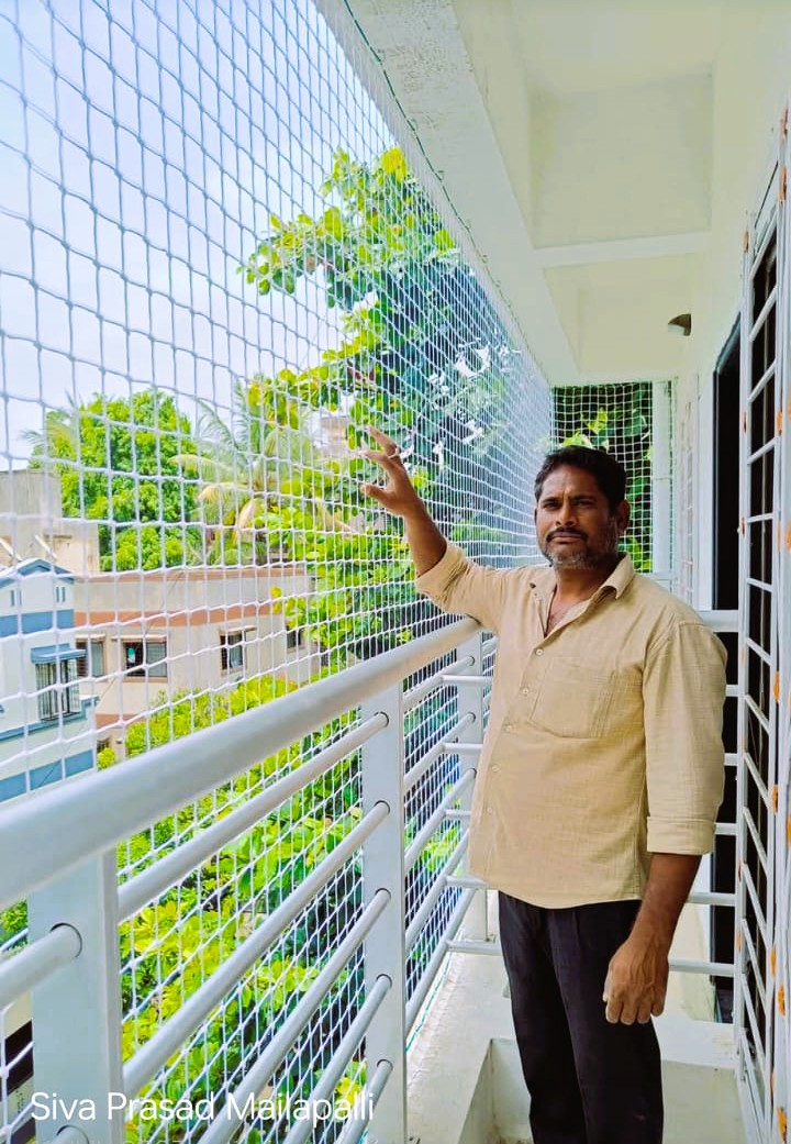 Balcony Safety Nets installation by Jashuva Safety Nets in Chennai